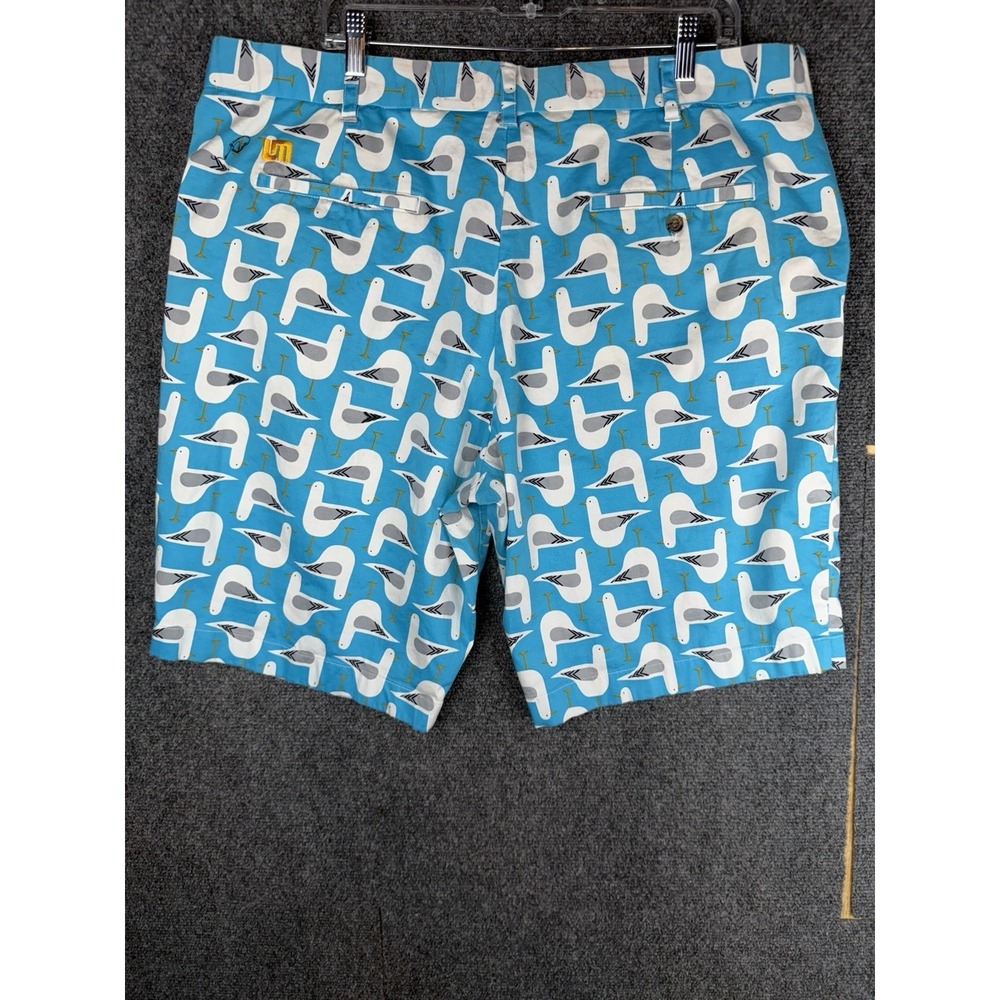 Loudmouth Golf Men's Bodega Bay Golf Shorts Size 42 Blue Seagulls All Over Print - Picture 2 of 7